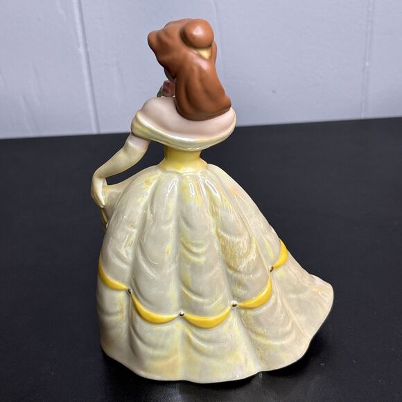 Disney 6" Ceramic Figurine Princess Belle Shiny Dress Beauty And The Beast - Picture 4 of 9
